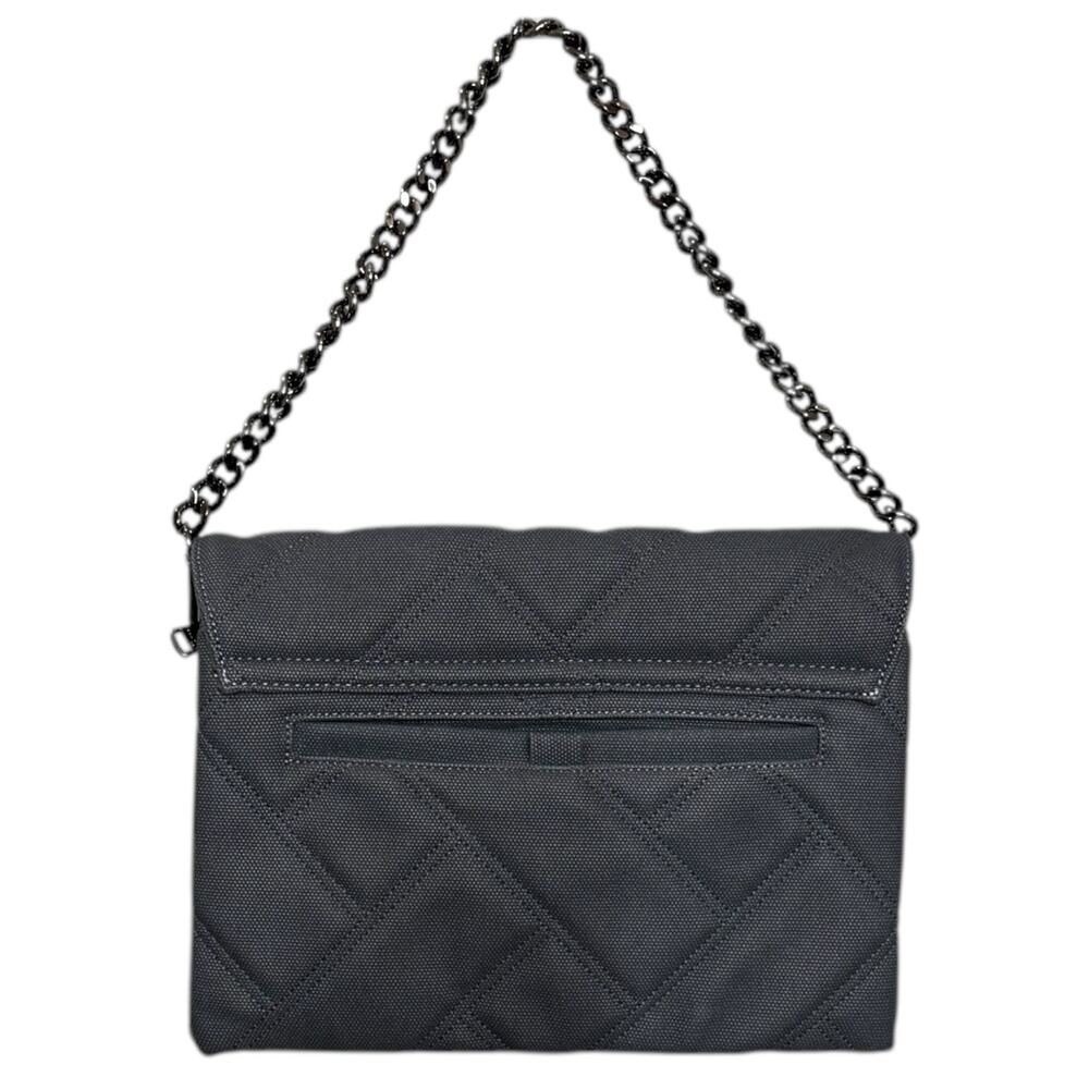 Lug Huddle Matte Luxe Shoulder Bag Slate Blue Quilted Multipocket Faux Leather - Picture 11 of 13